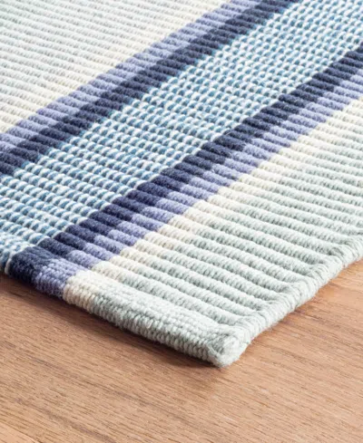 Dash And Albert Rugs By Annie Selke Barbados Stripe Da1024 2'6''x8' Runner Area Rug In Blue