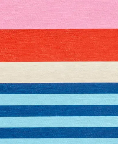 Dash And Albert Rugs By Annie Selke Beach Stripe Machine Washable Da2163 2'6''x8' Runner Area Rug In Multi