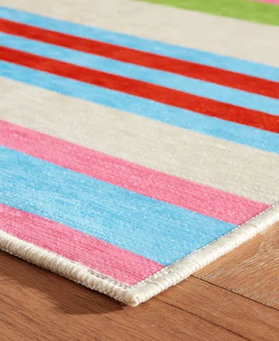 Dash And Albert Rugs By Annie Selke Beach Stripe Machine Washable Da2163 2'6''x8' Runner Area Rug In Multi