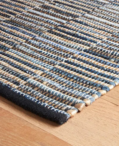 Dash And Albert Rugs By Annie Selke Denim Rag Gridwork Da2207 2'6''x8' Runner Area Rug In Blue