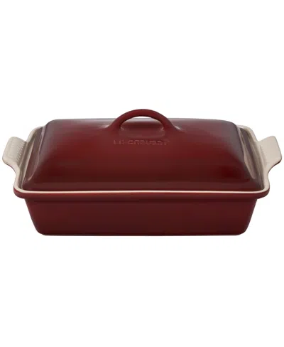 Le Creuset Heritage Stoneware Covered Rectangular Baking Dish, 12" X 9" In Brown
