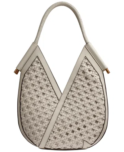 Donna Karan Baldwin Woven Grommet Shoulder Bag In Brown