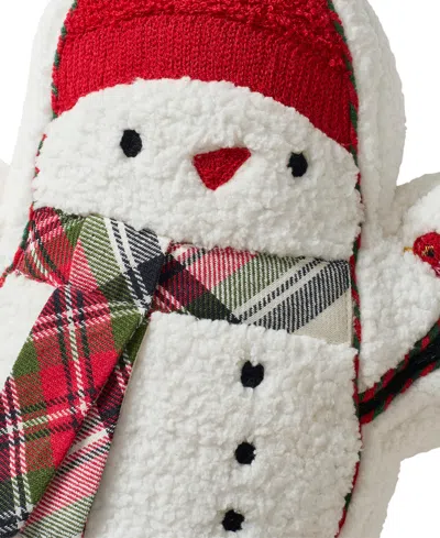 Hallmark Snowman Shaped Holiday Decorative Pillow, 11" X 16" In White