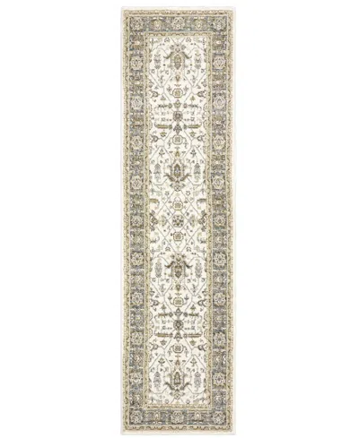 Oriental Weavers Andorra 9537p 2'3"x8' Runner Area Rug In White
