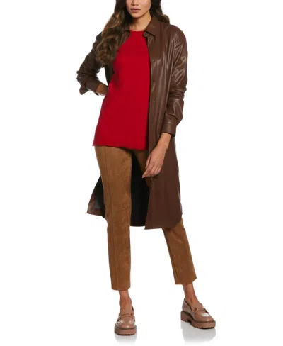 Ella Rafaella Plus Size Cross Back Long Sleeve Sweater In Red