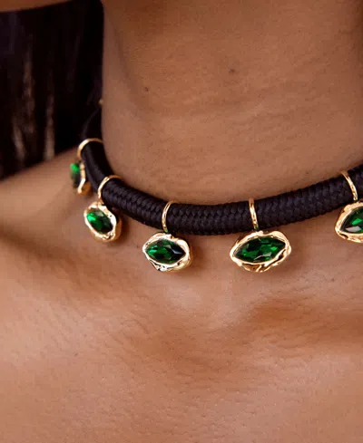 Ettika Midnight Luxe Crystal Choker Necklaces In Black