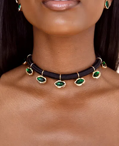Ettika Midnight Luxe Crystal Choker Necklaces In Black