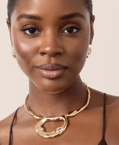 Ettika Molten Marquise Crystal Necklace In Gold