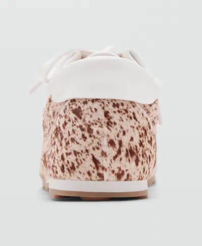 Mango Women's Leather And Fur-effect Trainer Shoes In Multi