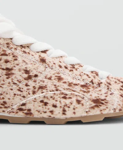 Mango Women's Leather And Fur-effect Trainer Shoes In Multi