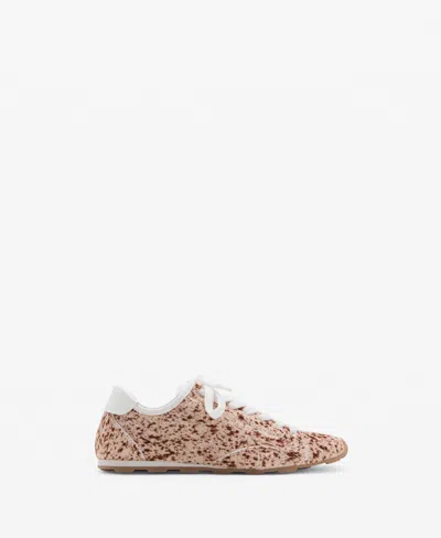 Mango Women's Leather And Fur-effect Trainer Shoes In Multi