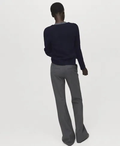 Mango Women's Knitted Braided Cardigan In Blue