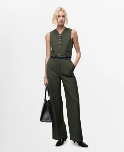 Mango Women's Suit-style Jumpsuit In Green