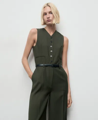 Mango Women's Suit-style Jumpsuit In Green