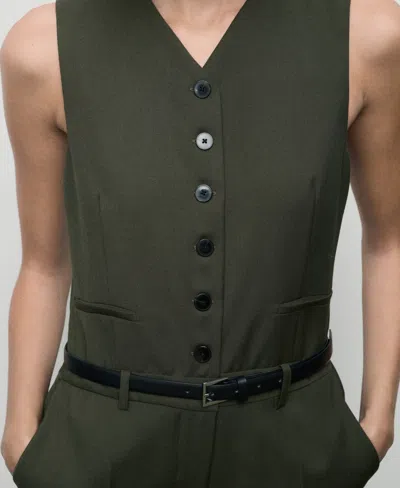 Mango Women's Suit-style Jumpsuit In Green