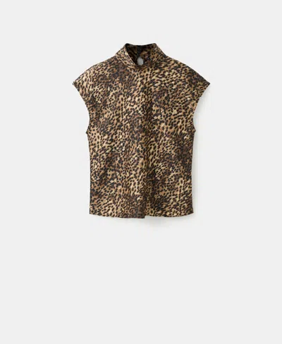 Mango Leopard Print Satin Shirt In Animal Print