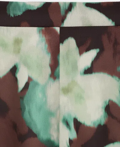 Mango Women's Printed Flared Pants In Green