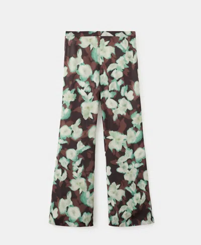 Mango Women's Printed Flared Pants In Green