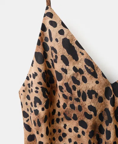 Mango Leopard-print Open-back Dress Brown In Animal Print