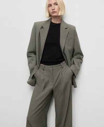 Mango Women's Pleated Straight-leg Suit Pants In Green