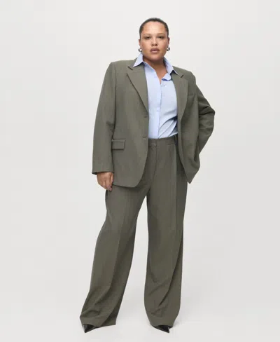 Mango Women's Pleated Straight-leg Suit Pants In Green