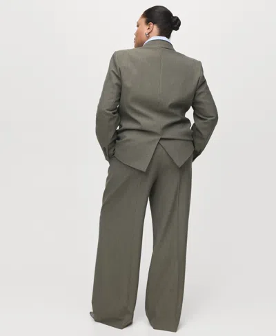 Mango Women's Pleated Straight-leg Suit Pants In Green