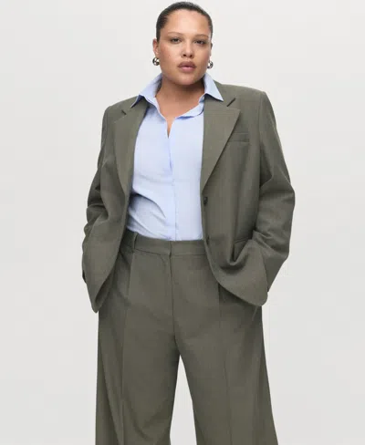 Mango Women's Pleated Straight-leg Suit Pants In Green