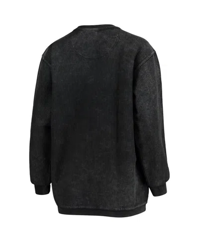 Pressbox Women's  Black Texas Tech Red Raiders Comfy Cord Vintage Wash Basic Arch Pullover Sweatshirt In Black