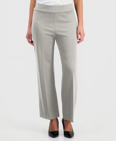 Jones New York Petite Serenity Pull-on Wide-leg Knit Pants In Gray