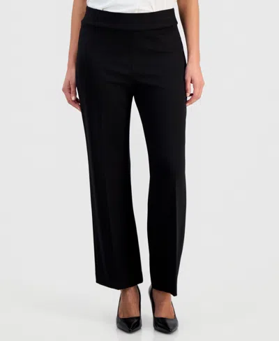 Jones New York Petite Serenity Pull-on Wide-leg Knit Pants In Black