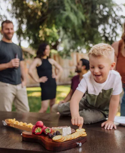 Toscana Guitar Legend 10-pc. Cheese Board Tools Set In Brown
