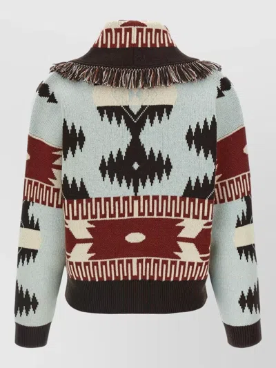 Alanui Icon Thistles Knitwear Geometric Fringe Ribbed In Multi