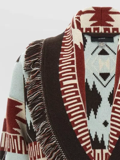 Alanui Icon Thistles Knitwear Geometric Fringe Ribbed In Multi