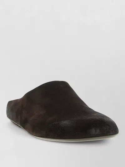 Marsèll Passo Suede Square Toe Flat Sandals In Brown