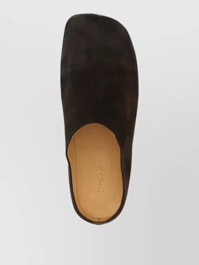 Marsèll Passo Suede Square Toe Flat Sandals In Brown