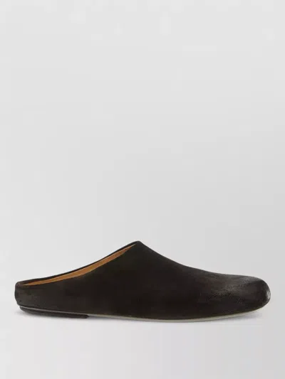 Marsèll Passo Suede Square Toe Flat Sandals In Brown