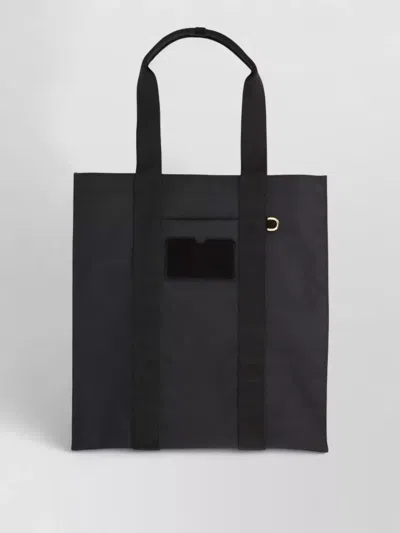 Moschino Tote Bag Rectangular Shape Dual Handles In Black
