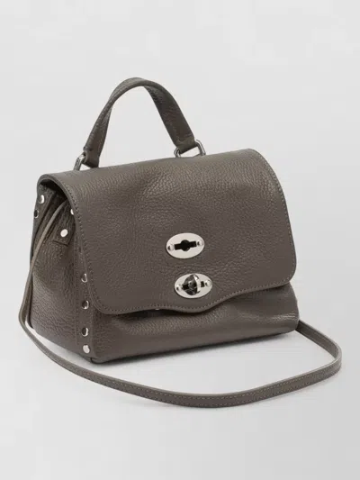 Zanellato Shoulder Bag Top Handle Metal Hardware In Brown