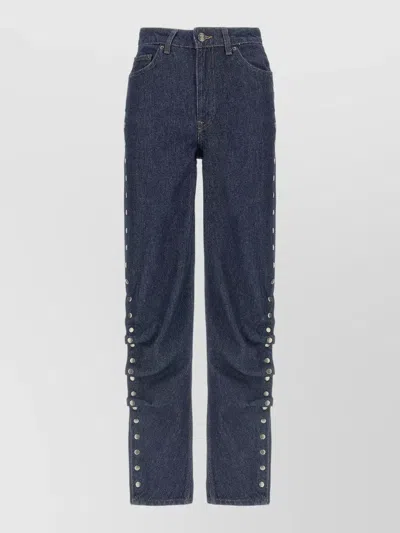 Rotate Birger Christensen Denim Jeans Button Detail Belt Loops In Multi