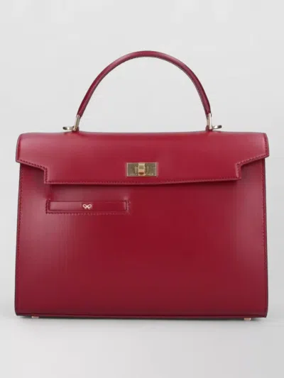 Anya Hindmarch Gold Tone Hardware Structured Shoulder Bag In Red