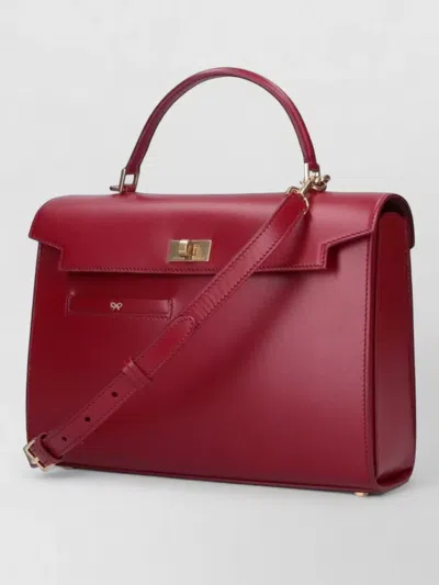 Anya Hindmarch Gold Tone Hardware Structured Shoulder Bag In Red