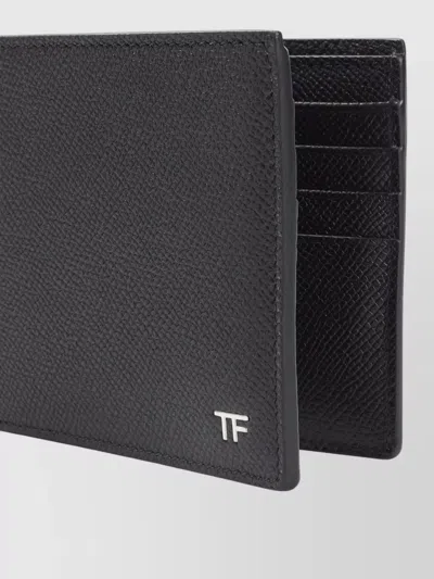 Tom Ford Textured Leather Bifold Wallet And Cardholder In Black