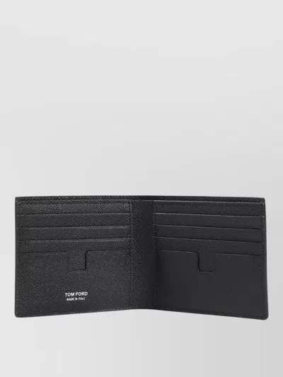 Tom Ford Textured Leather Bifold Wallet And Cardholder In Black