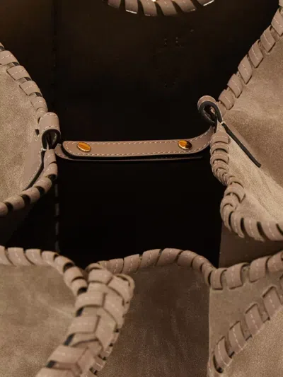 Tod's T Medium Suede Hobo Shoulder Bag Braided Handles In Brown