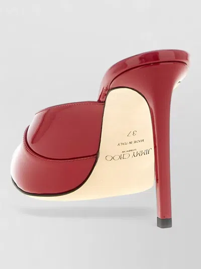 Jimmy Choo Brigitte 100mm Patent Leather Mule Pumps In Red