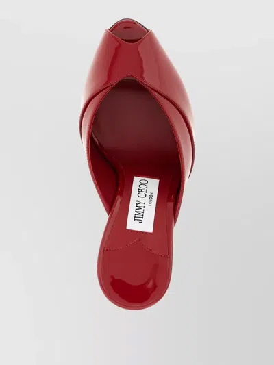 Jimmy Choo Brigitte 100mm Patent Leather Mule Pumps In Red