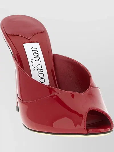 Jimmy Choo Brigitte 100mm Patent Leather Mule Pumps In Red