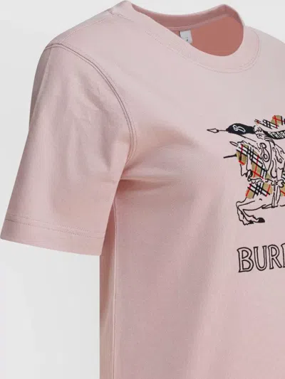 Burberry Cotton Ekd Graphic Crew Neck T-shirt In Pink