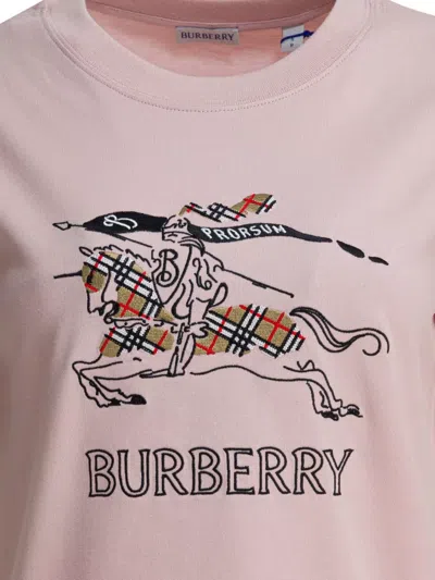 Burberry Cotton Ekd Graphic Crew Neck T-shirt In Pink