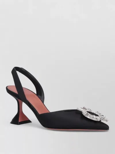 Amina Muaddi Leather Slingback Pumps Featuring Sculptural Heel In Multi